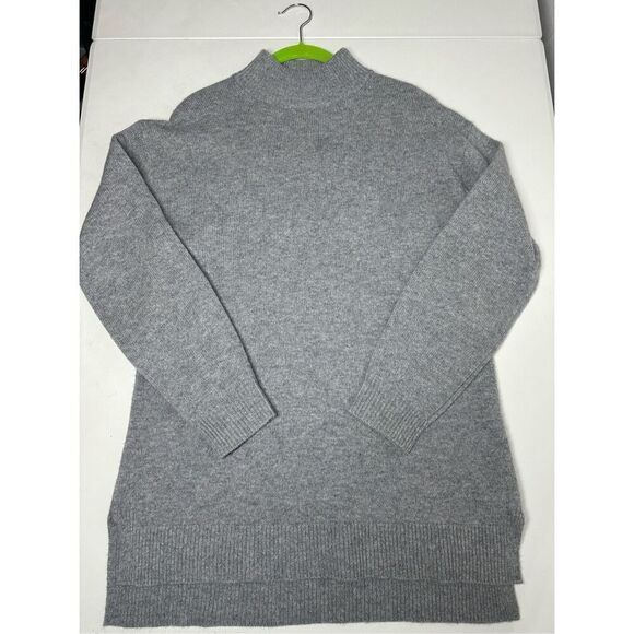 Halogen Cashmere Wool Blend Women’s Long Sweater Turtleneck Gray Size S - Picture 5 of 11